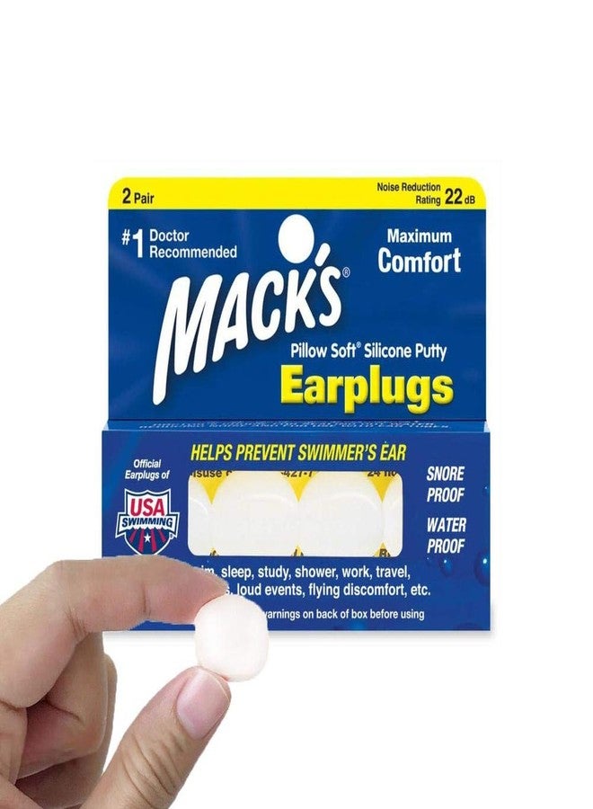 Mack's Mack’s Pillow Soft Silicone Earplugs, 2 Pair – The Original Moldable Silicone Putty Ear Plugs for Sleeping, Snoring, Swimming, Travel, Concerts and Studying White - Image 2